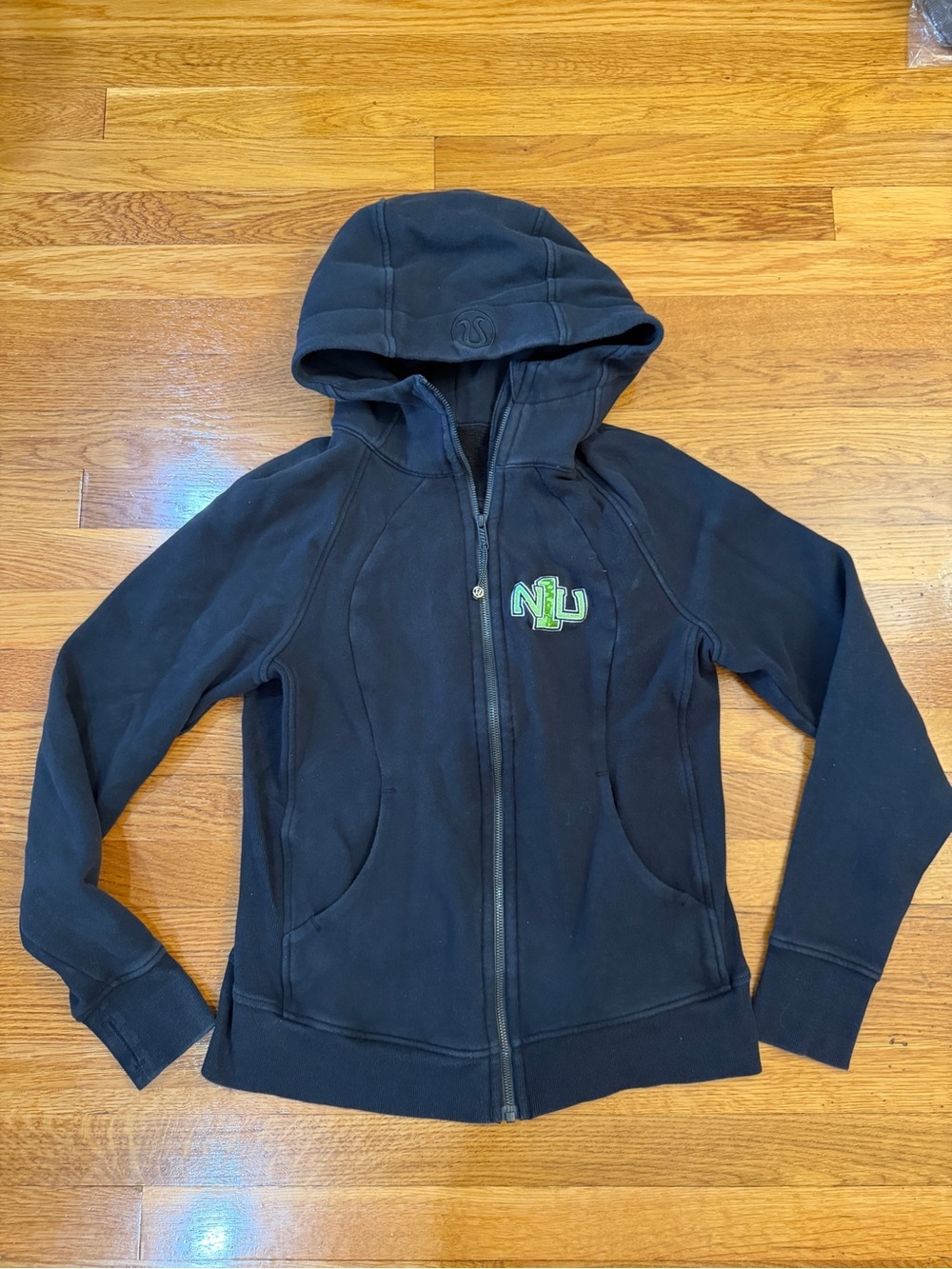 Lululemon Scuba Hoodie *Light Cotton Fleece Black - Size 10 *LOGO NU1*